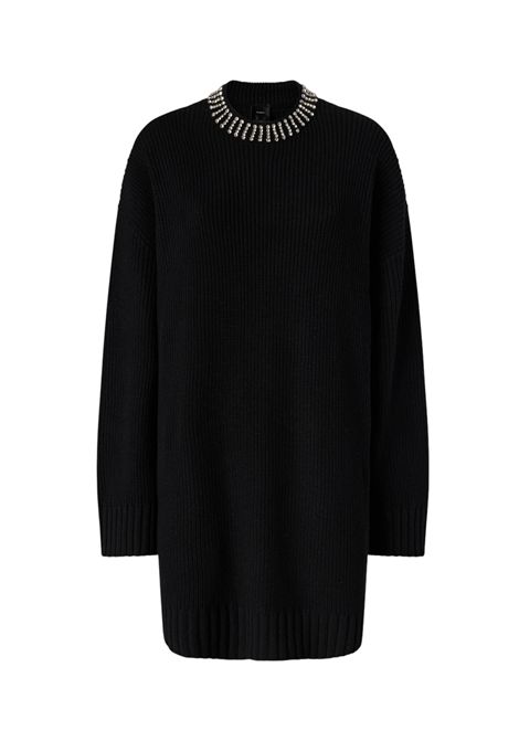 Abito in maglia con collo strass PINKO | Abiti | 105746 A2S4Z99